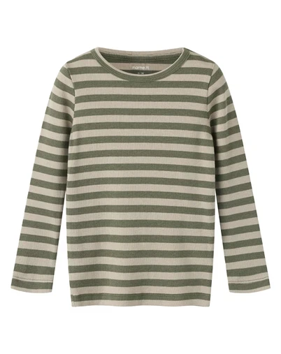 Name it - NMNBanio Langærmet Trøje - Dusty Olive